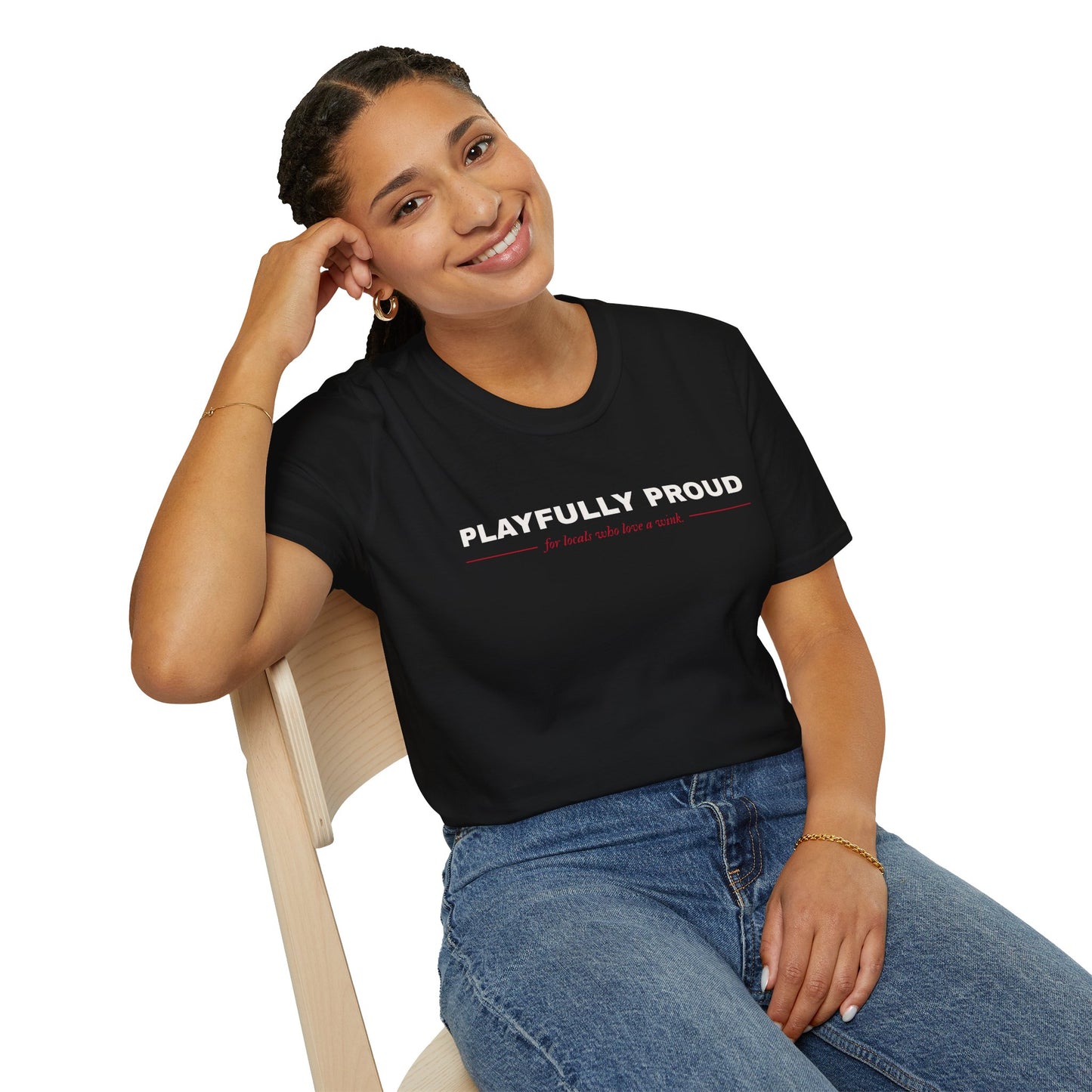 π Playfully Proud (For Locals Who Love a Wink!) Tee / Crewneck